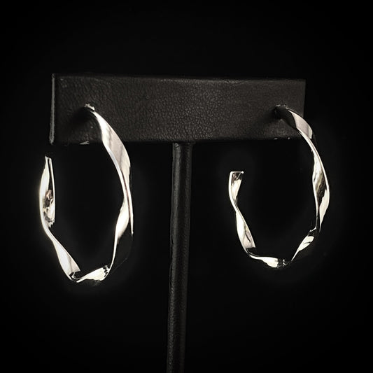 Minimal Twisted Stainless Steel Hoop Earrings - 3Souls