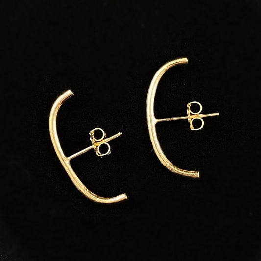 Minimalist Gold Suspension Hoop Earrings - Fashionable Jewelry for Women