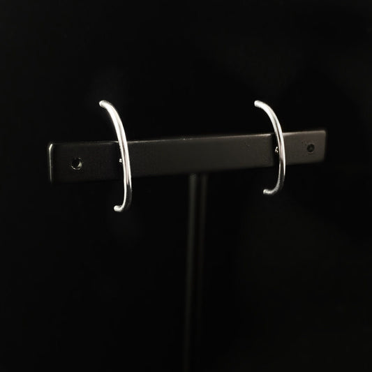 Minimalist Silver Suspension Hoop Earrings - Fashionable Jewelry for Women
