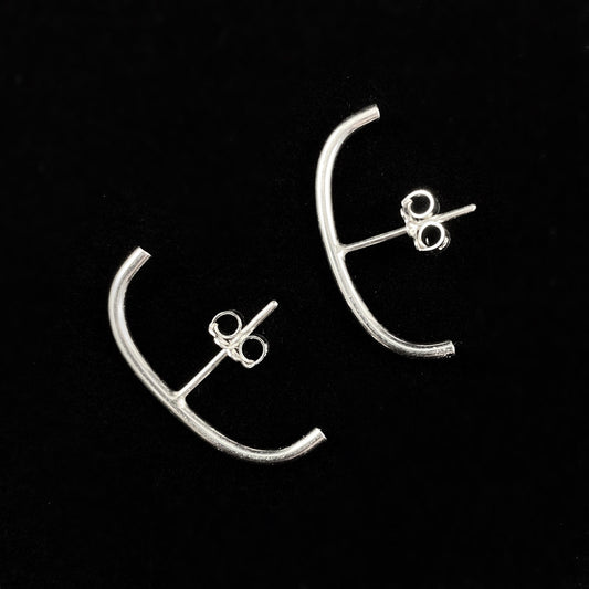 Minimalist Silver Suspension Hoop Earrings - Fashionable Jewelry for Women