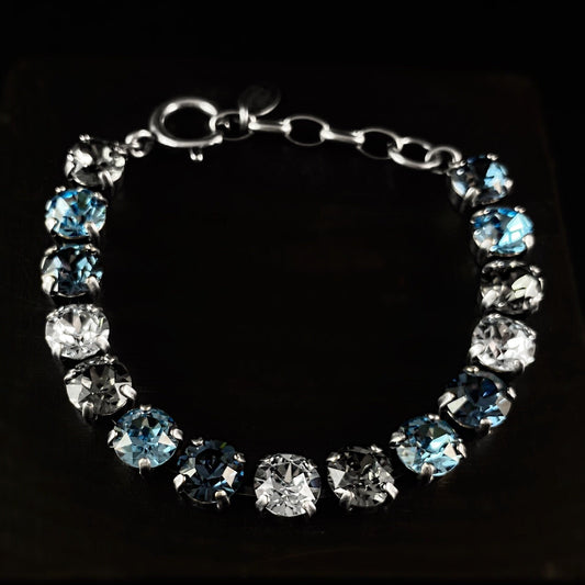 Multicolor Swarovski Crystal Bracelet with Blue, Gray, and Clear Crystals - La Vie Parisienne by Catherine Popesco