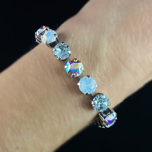 Multicolor Swarovski Crystal Bracelet with Icy Opalescent Crystals - La Vie Parisienne by Catherine Popesco