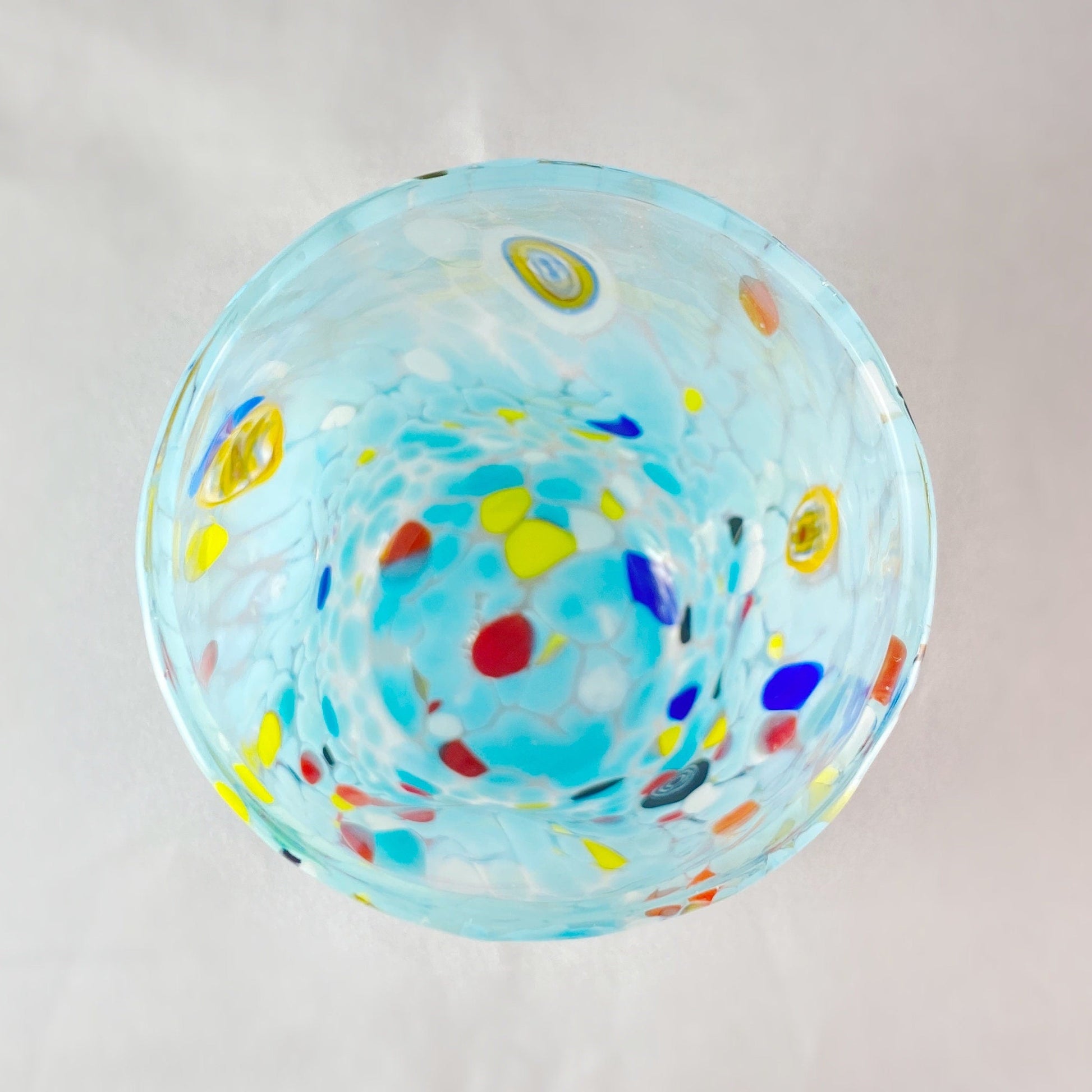 Murano Glass Light Blue Drinking Glass, Venetian Glass  - Handmade in Italy, Colorful Murano Glass