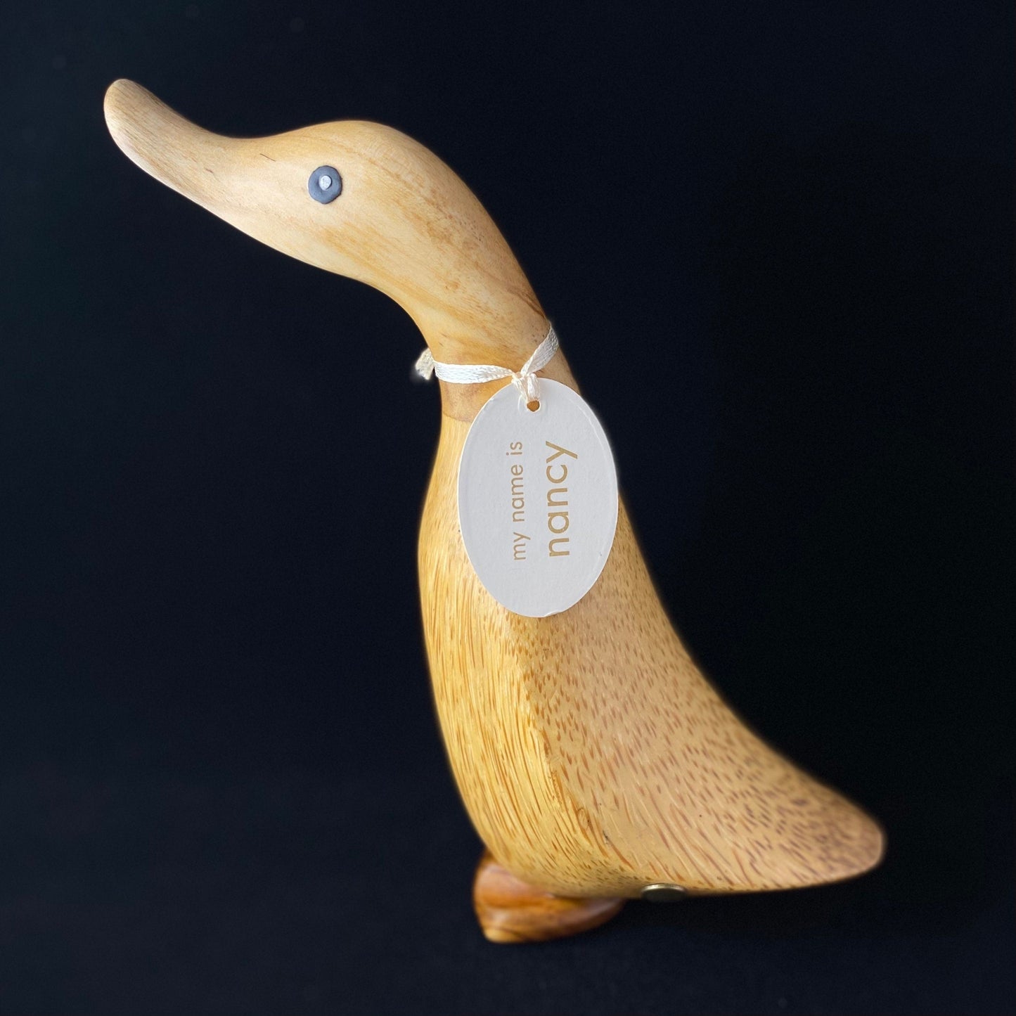 Nancy - Hand-carved and Hand-painted Bamboo Duck