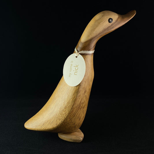 Nick - Hand-carved and Hand-painted Bamboo Duck