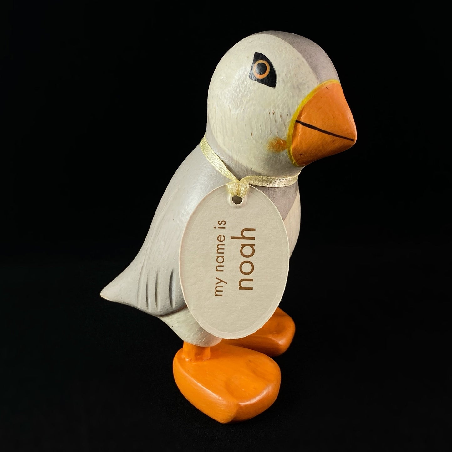 Noah - Hand-carved and Hand-painted Bamboo Puffin