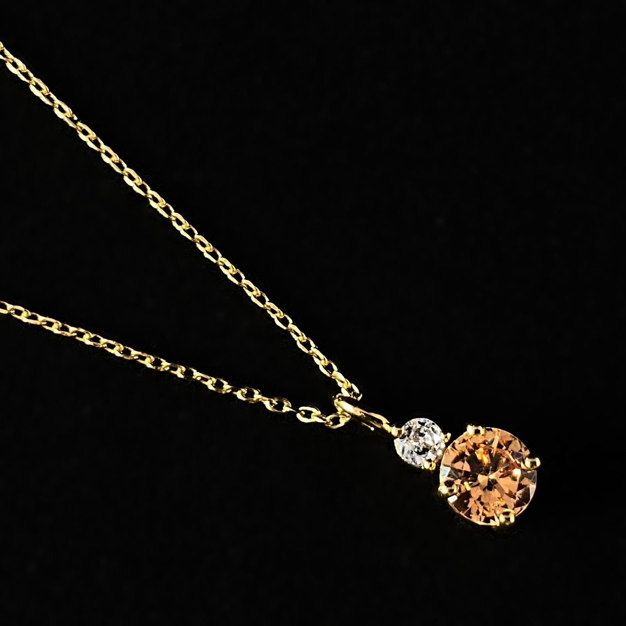 November Birthstone Necklace Topaz - Classic Gold Minimalist