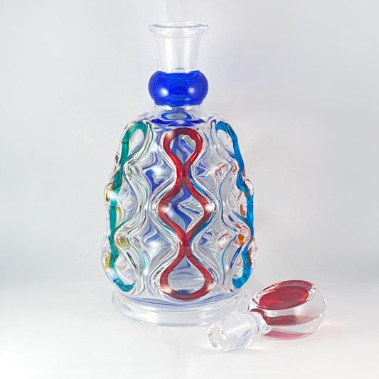 Ocean Whiskey Decanter, Venetian Glass Whiskey Decanter - Handmade in Italy, Colorful Murano Glass