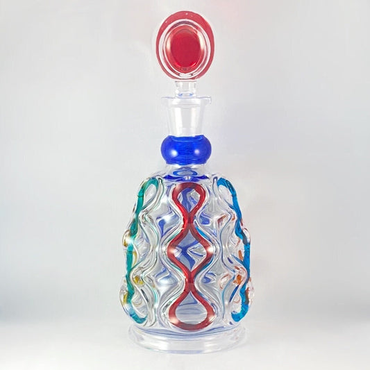 Ocean Whiskey Decanter, Venetian Glass Whiskey Decanter - Handmade in Italy, Colorful Murano Glass