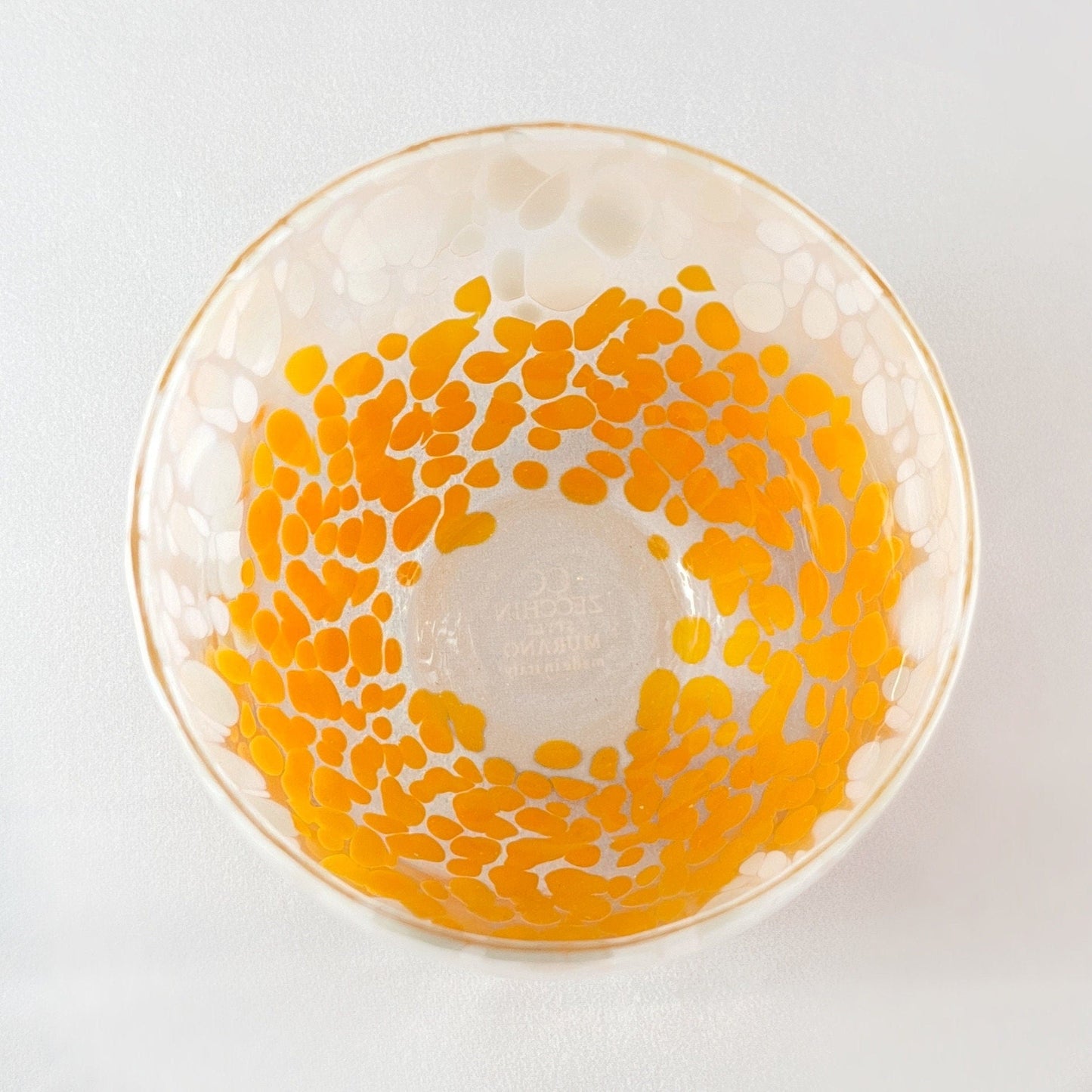Orange Bi-Color Stemless Venetian Wine Glass - Handmade in Italy, Colorful Murano Glass