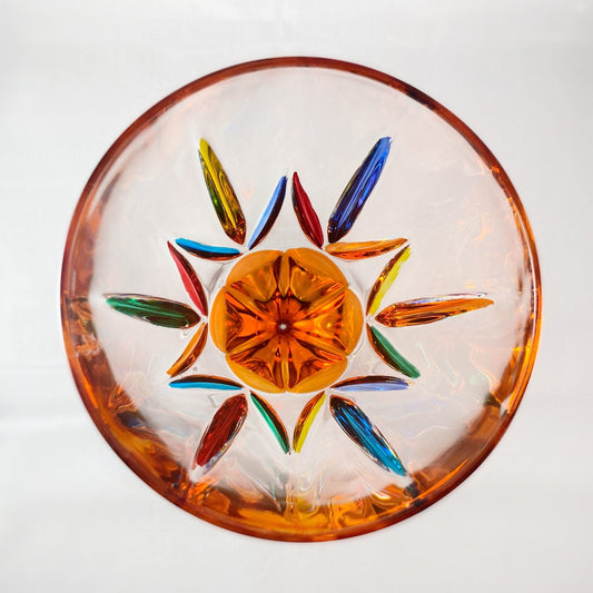 Orange Stem Chic Venetian Wine Glass - Handmade in Italy, Colorful Murano Glass