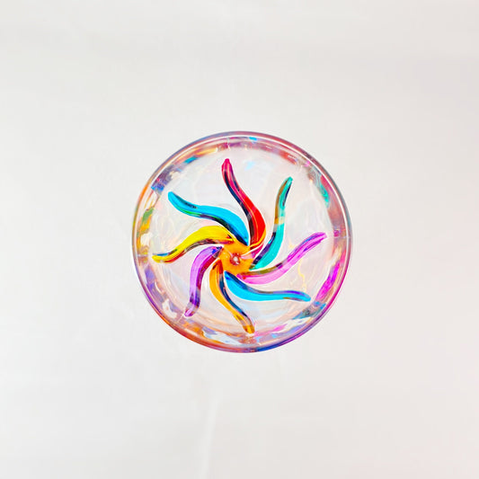 Orange Stem Venetian Glass Trix Cordial Liquor Glass - Handmade in Italy, Colorful Murano Glass