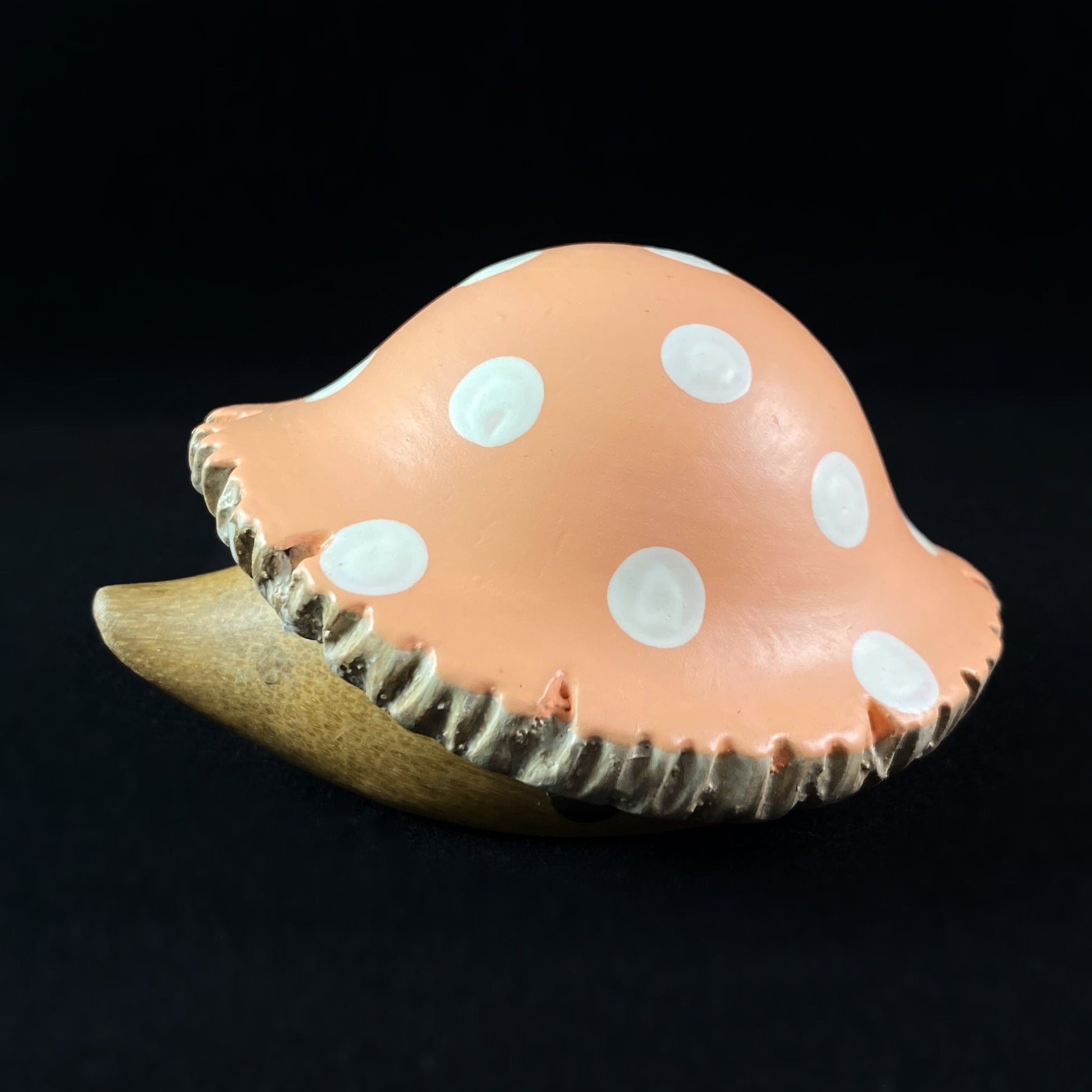 Orange Toadstool Hedgelet Baby Hedgehog - Hand-carved