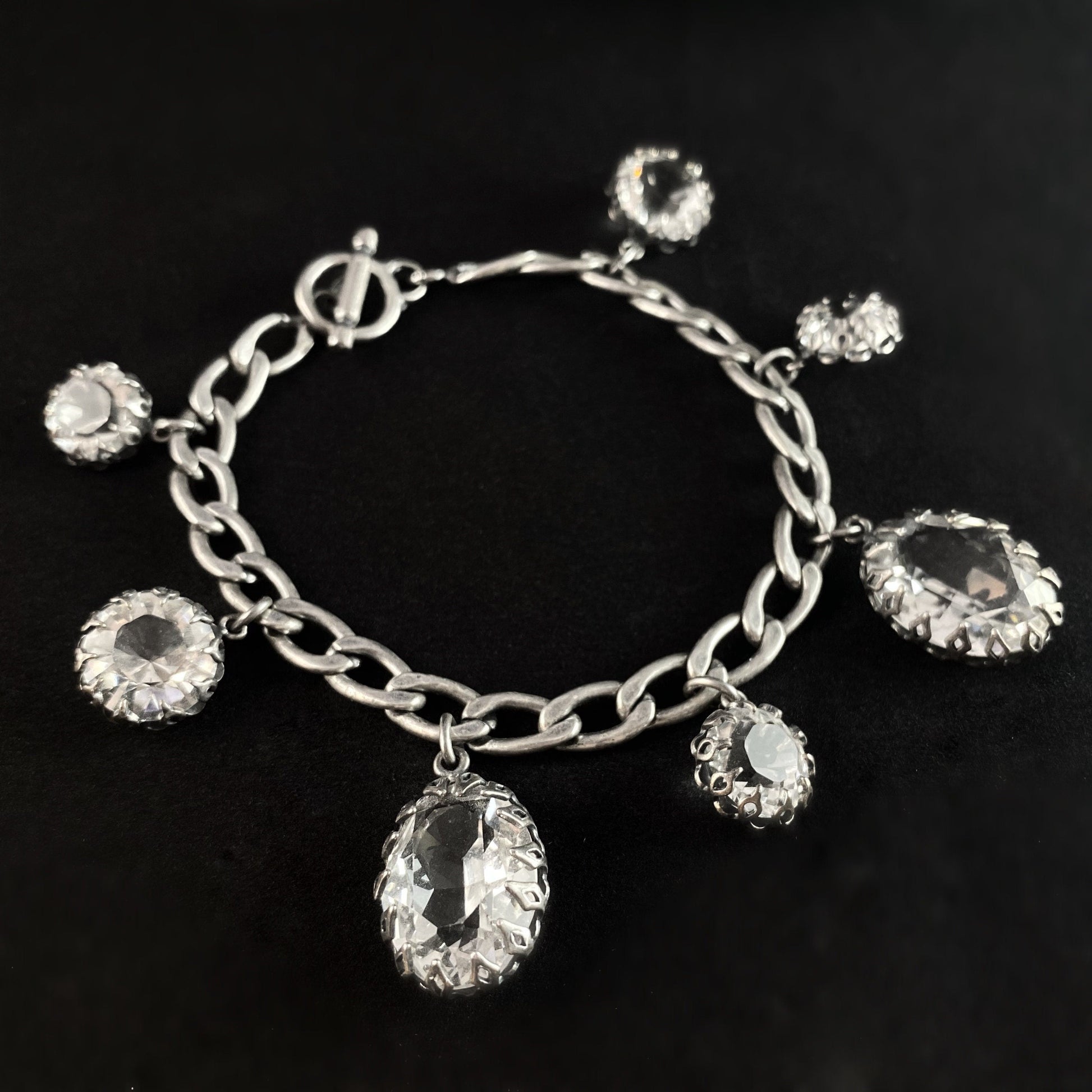 Oval and Round Cut Swarovski Crystal Bracelet, Clear - La Vie Parisienne by Catherine Popesco