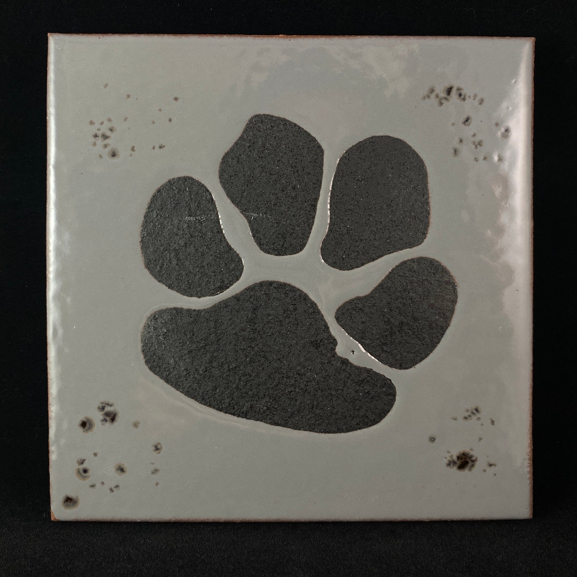 Paw Print Handmade Glazed Tile, Made in USA - Wall Decor, Table Decor, Trivet