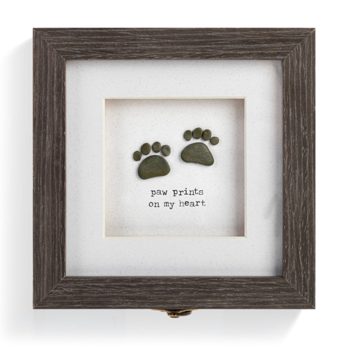 Paw Prints Keepsake Box Sharon Nowlan Pebble Art - Taupe