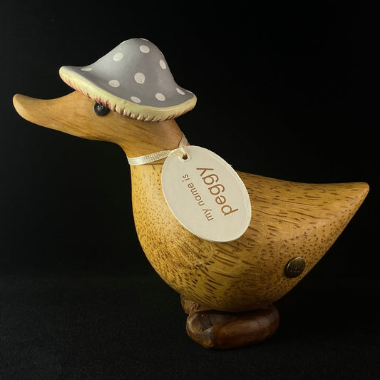 Peggy - Hand-carved and Hand-painted Bamboo Duck