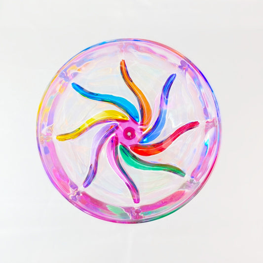 Pink Stem Venetian Glass Trix White Wine Glass - Handmade in Italy, Colorful Murano Glass