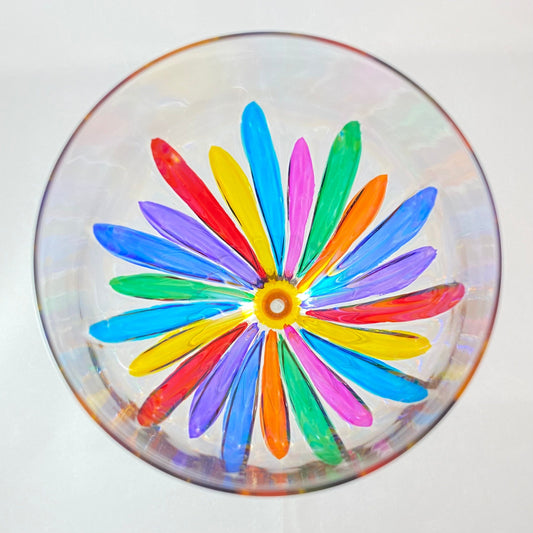 Yellow Stem Incanto White Wine Venetian Glass - Handmade in Italy, Colorful Murano Glass