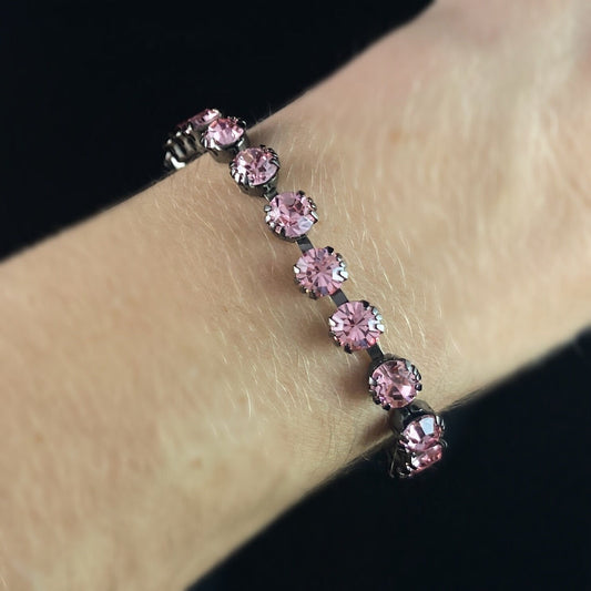 Pink Swarovski Crystal Bracelet - La Vie Parisienne by Catherine Popesco
