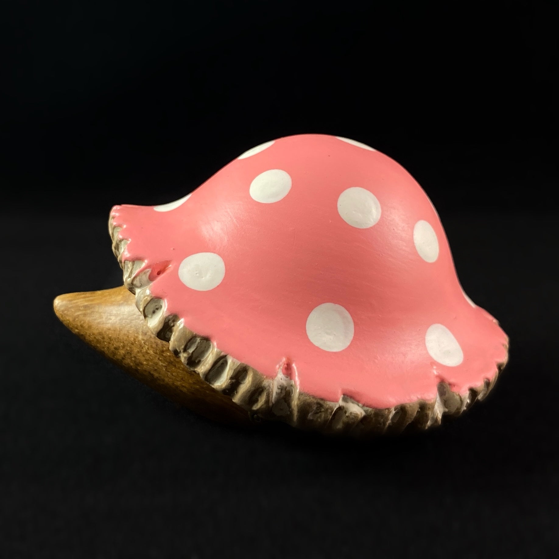 Pink Toadstool Hedgelet Baby Hedgehog - Hand-carved