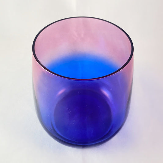 Pink/Blue Ombre Gradient Stemless Venetian Wine Glass - Handmade in Italy, Colorful Murano Glass