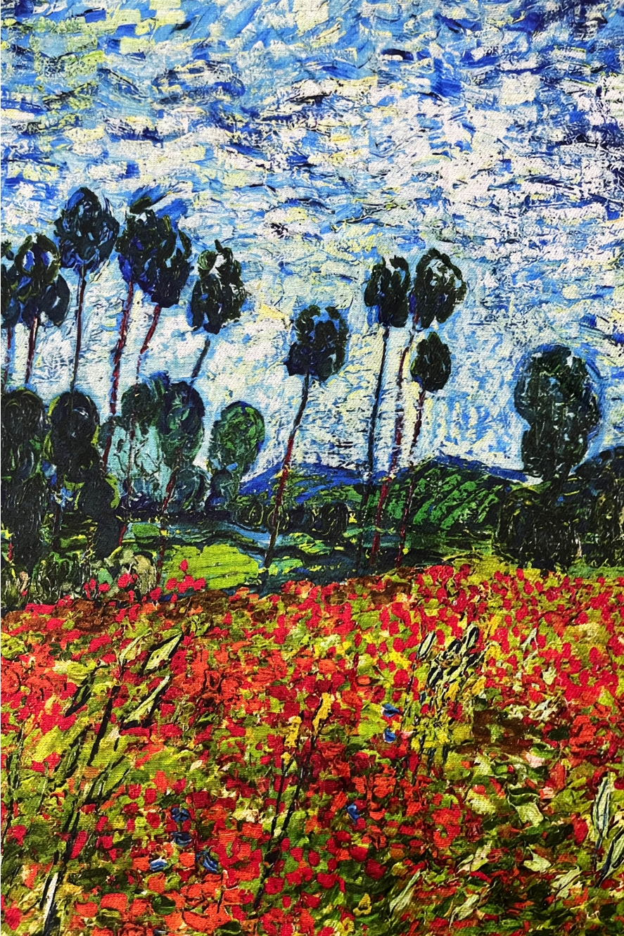 Van Gogh Poppy Field Art Print Wool Scarf