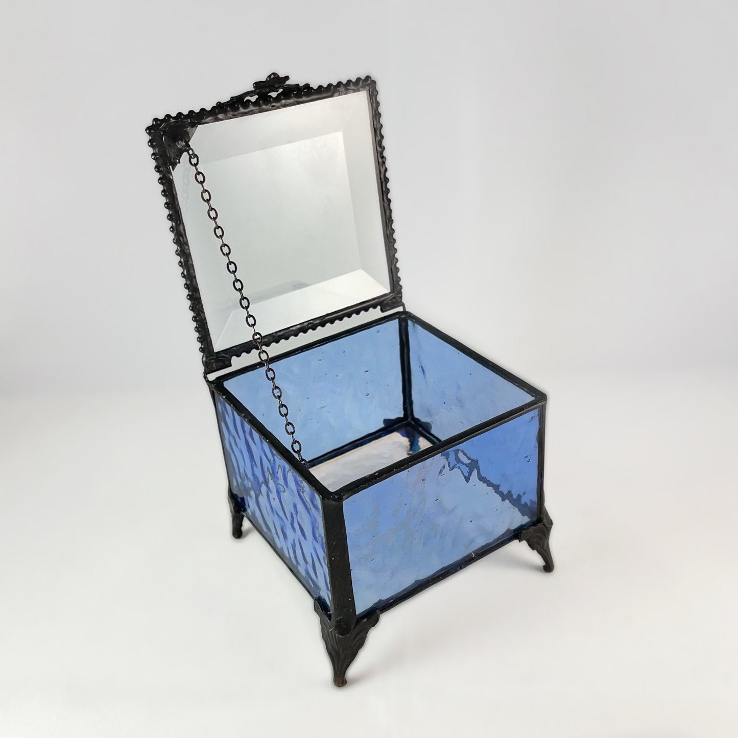 Princess Blue Stained Glass Decorative Keepsake Jewelry Box