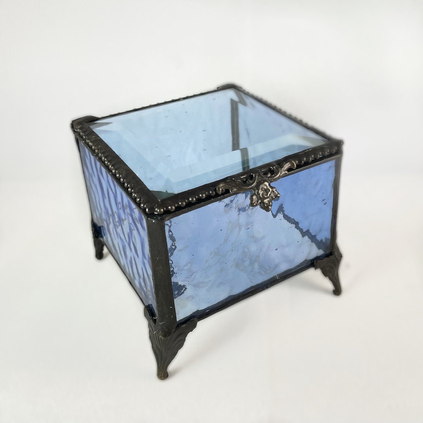 Princess Blue Stained Glass Decorative Keepsake Jewelry Box