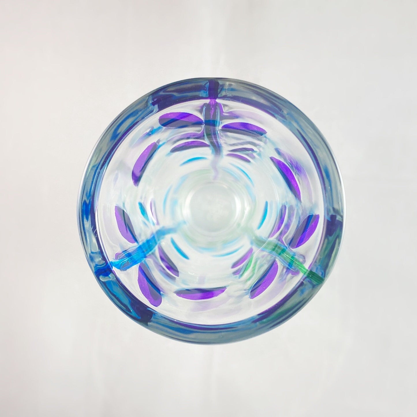 Purple/Blue/Green Tree of Life Venetian Glass Bud Vase - Handmade in Italy, Colorful Murano Glass Vase