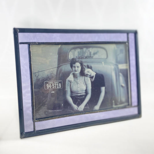 Purple Stained Glass 4x6 Picture Frame