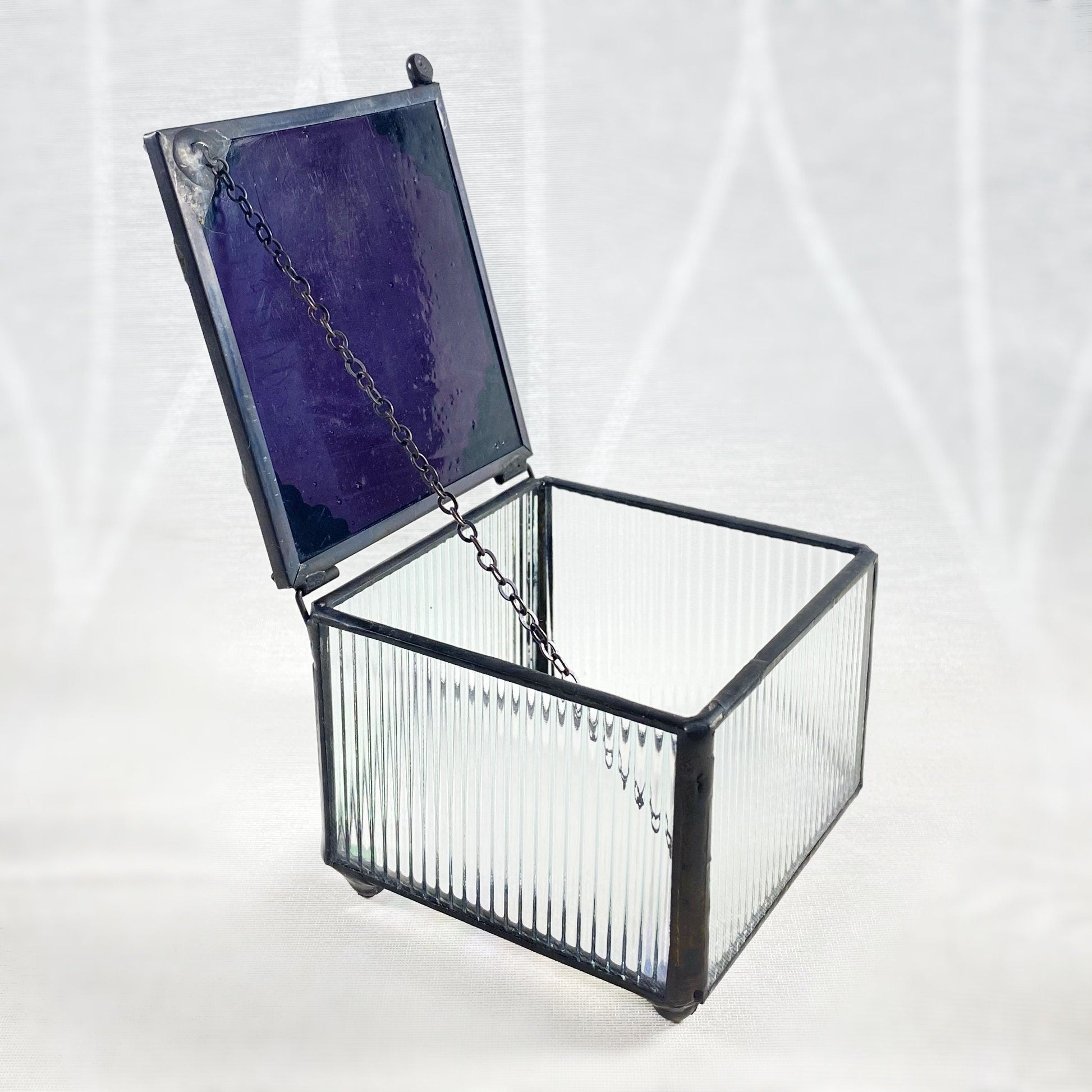Purple Stained Glass Decorative Keepsake Jewelry Box