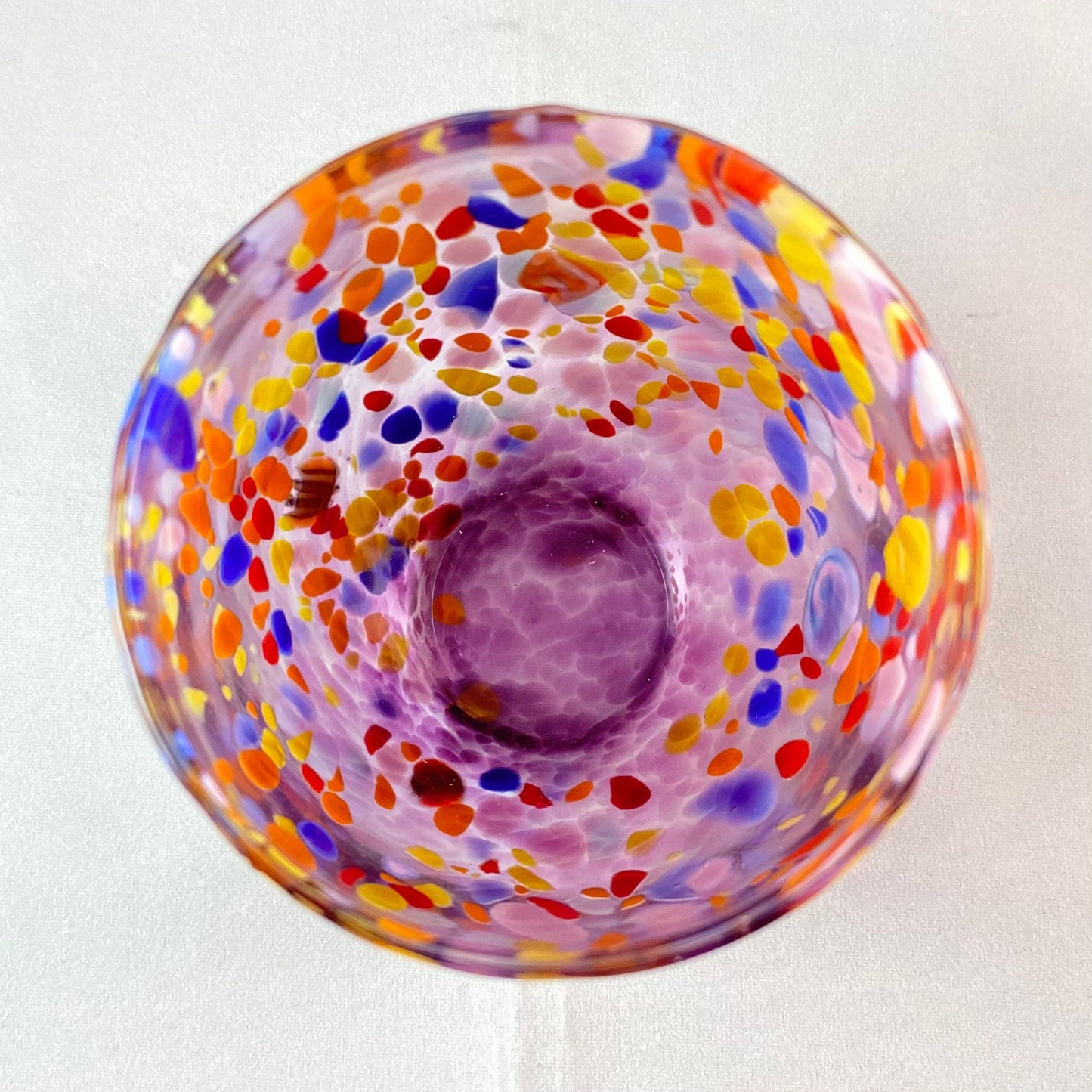 Purple Venetian Glass Stemless Wine Glass - Handmade in Italy, Colorful Murano Glass