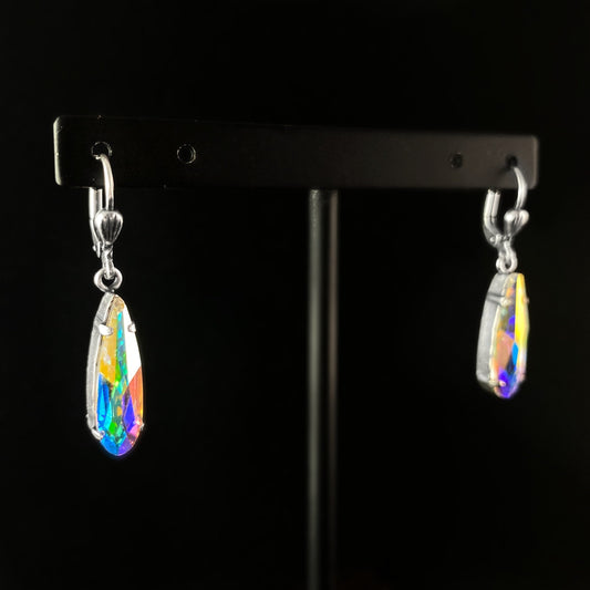 Rainbow Opal Swarovski Crystal Drop Earrings - La Vie Parisienne by Catherine Popesco