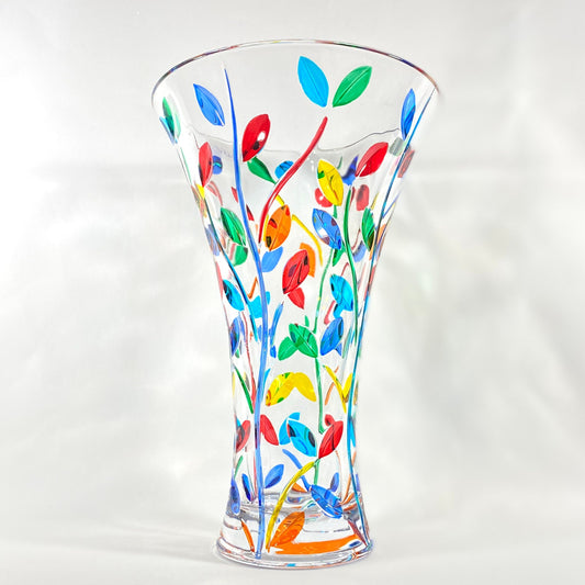 Rainbow Venetian Glass Tree of Life Vase  - Handmade in Italy, Colorful Murano Glass