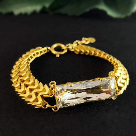 Rectangle Cut Clear Swarovski Crystal Bracelet - La Vie Parisienne by Catherine Popesco