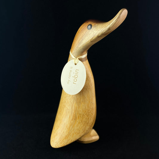 Robin - Hand-carved and Hand-painted Bamboo Duck