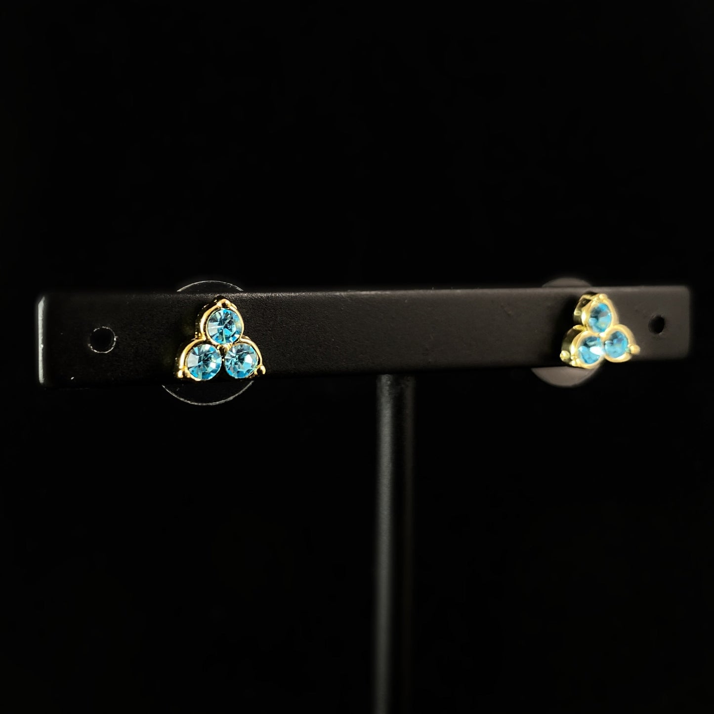 Rock Candy Sparkle Stud Earrings - Teal Blue - Earrings