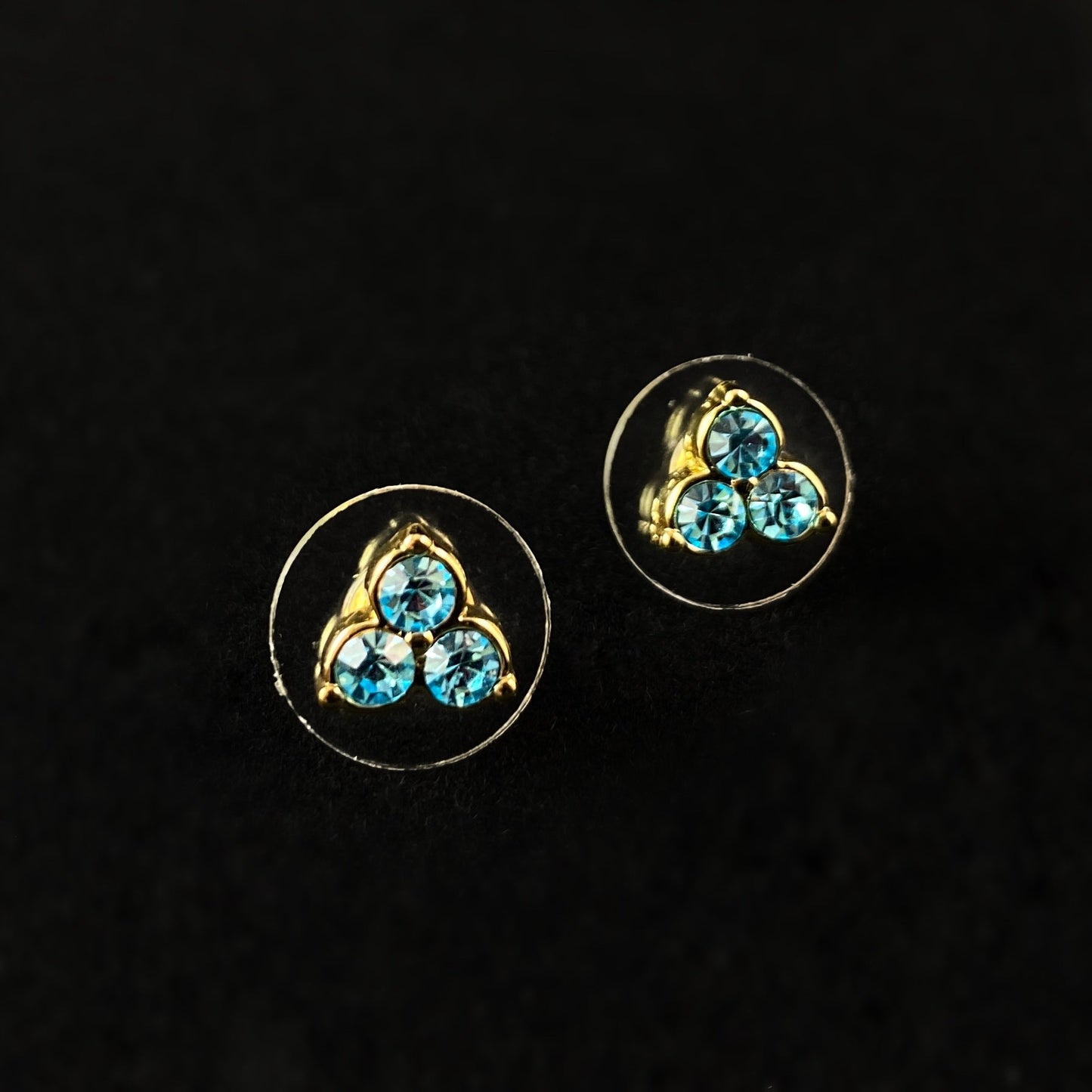 Rock Candy Sparkle Stud Earrings - Teal Blue - Earrings