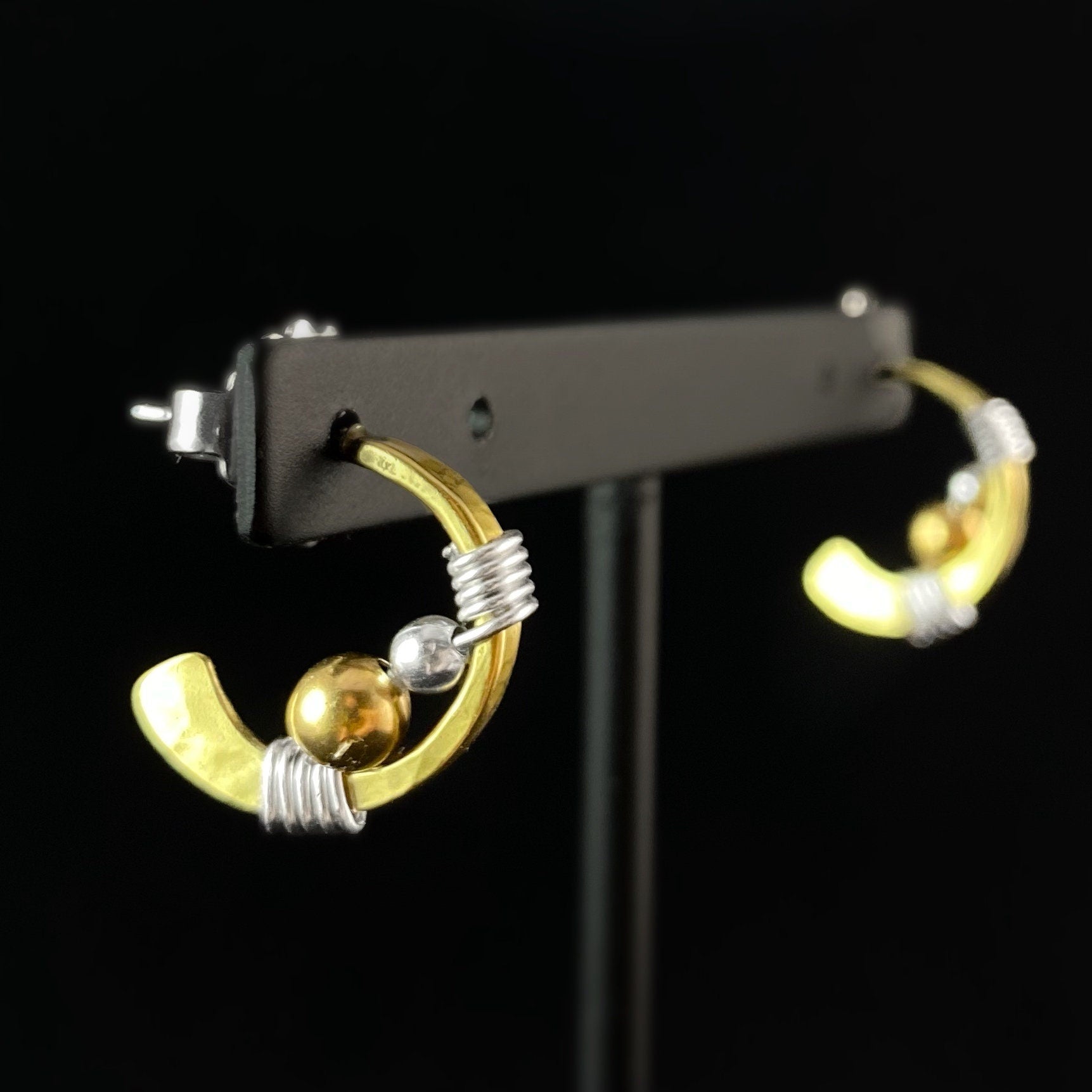 Handmade Double Bead Hoop Earrings, Made in USA
