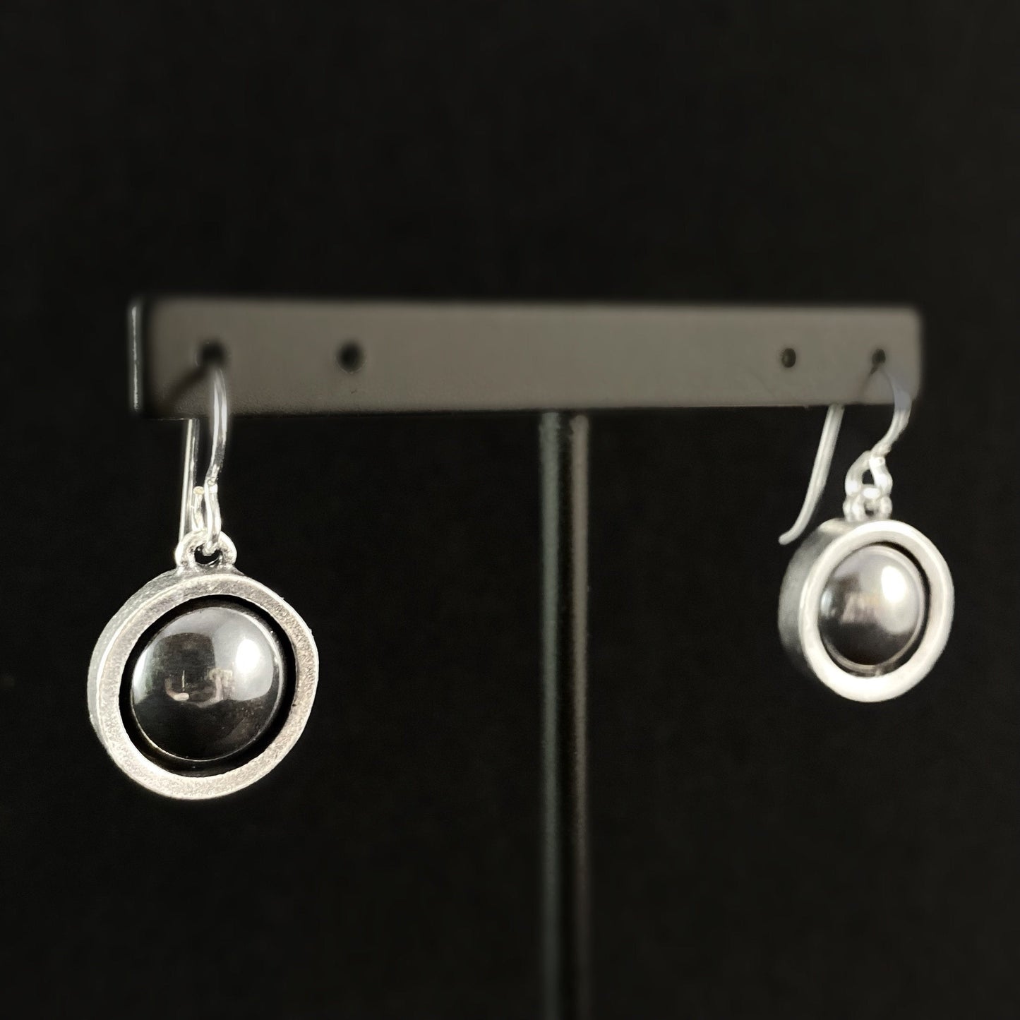 Rook and Crow Handmade Round Silver Earrings