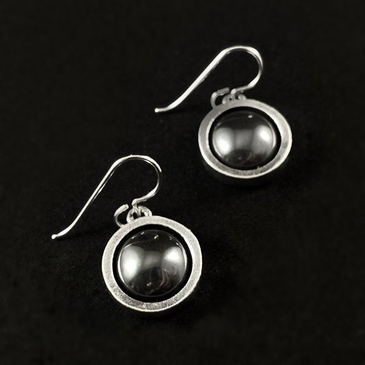 Rook and Crow Handmade Round Silver Earrings