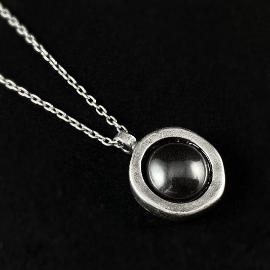 Handmade Silver Circle Pendant Necklace, Made in USA