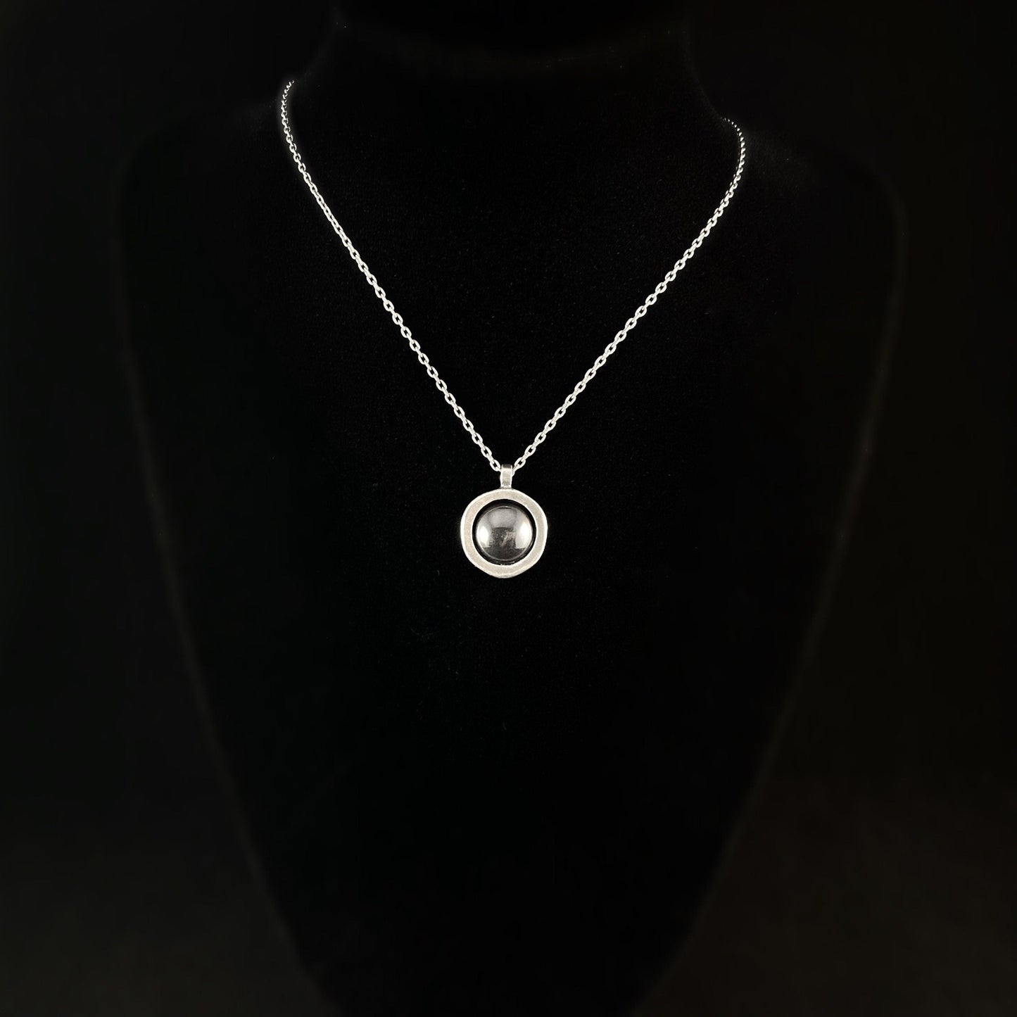 Handmade Silver Circle Pendant Necklace, Made in USA