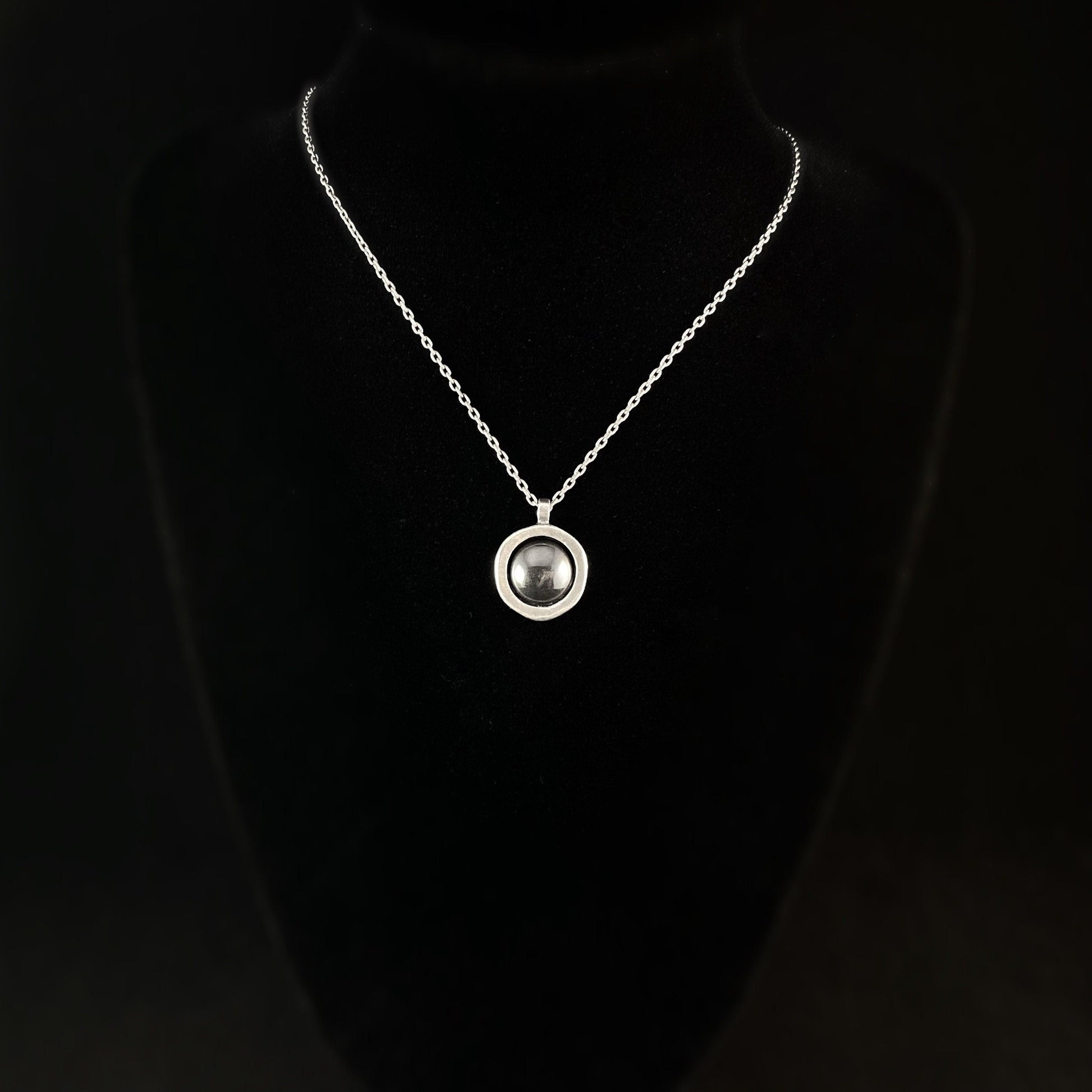 Handmade Silver Circle Pendant Necklace, Made in USA