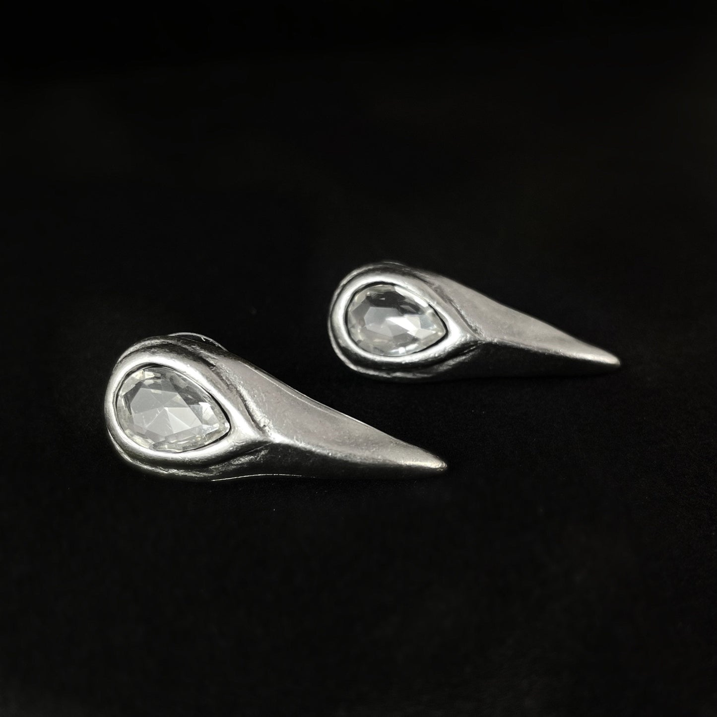 Handmade Silver Earrings with Crystals, Nickel Free