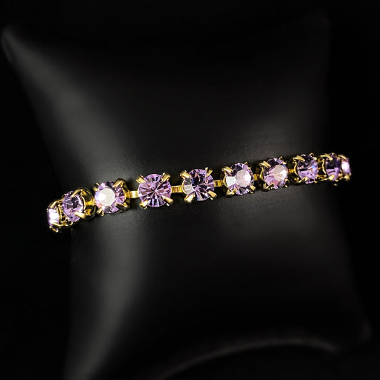 Round Cut Purple Crystal Tennis Bracelet Violet - Sorrelli -