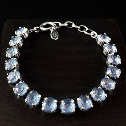 Round Cut Swarovski Crystal Bracelet, Blue - La Vie Parisienne by Catherine Popesco