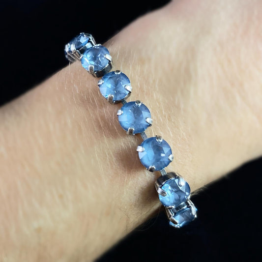 Round Cut Swarovski Crystal Bracelet, Blue - La Vie Parisienne by Catherine Popesco