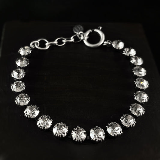Round Cut Swarovski Crystal Bracelet, Clear - La Vie Parisienne by Catherine Popesco